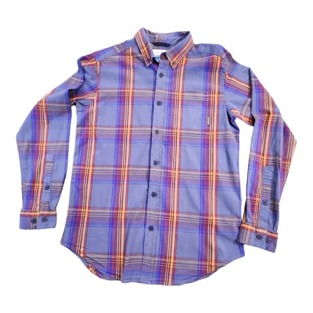 Columbia Sportswear Button Down Shirt Mens Small Casual Pocket Long Sleeve Plaid